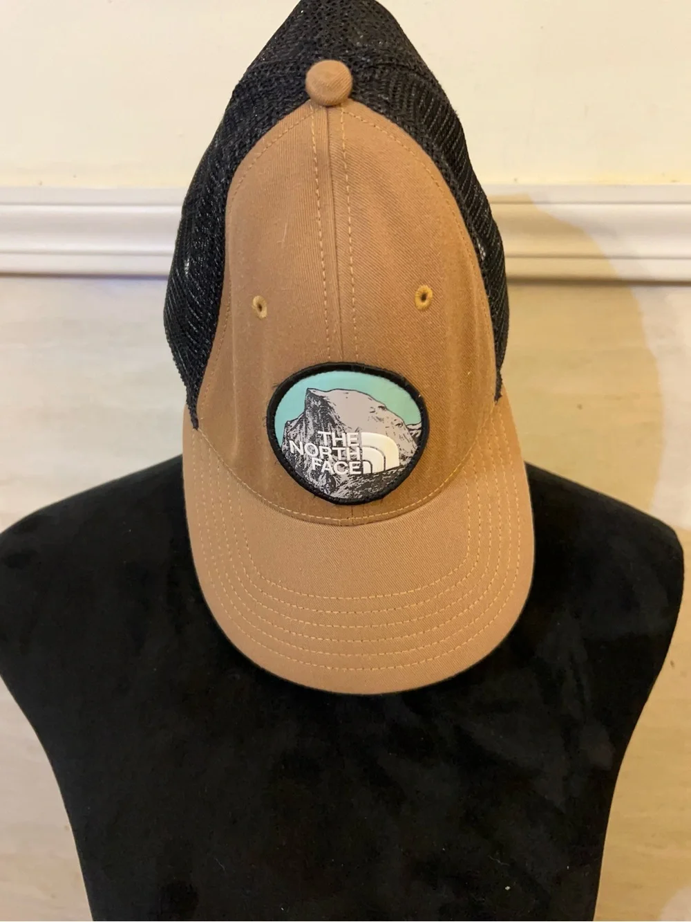 The North Face Tan & Black Mesh Trucker Cap